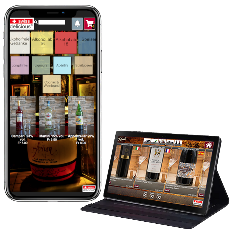 Tablet ipad cell phone iphone menu drinks menu QR code